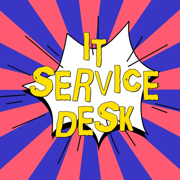 Legenda Conceitual Service Desk Abordagem Negócios Suporte Tecnológico Ajuda Line — Fotografia de Stock