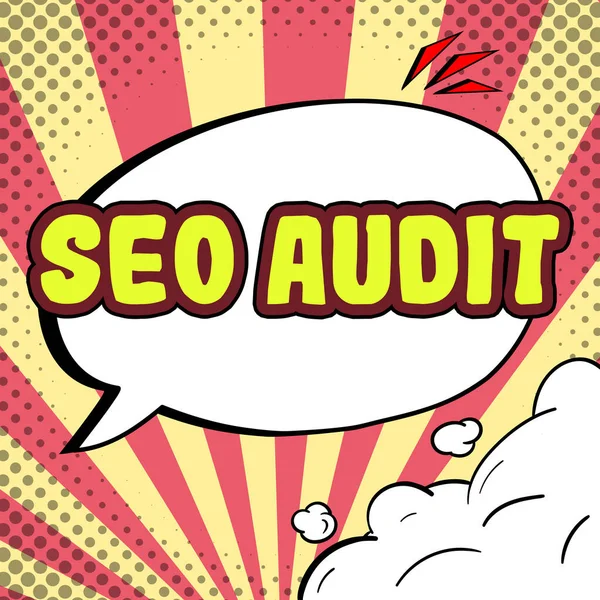 Text Showing Inspiration Seo Audit Internet Concept Search Engine Optimization —  Fotos de Stock