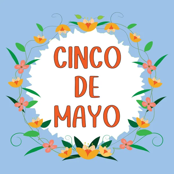 Konceptvisning Cinco Mayo Ord För Mexikansk Amerikanskt Firande Den Maj — Stockfoto