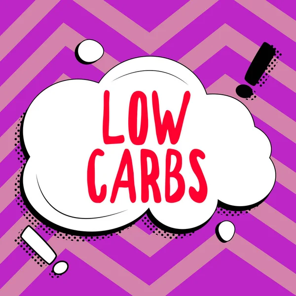 Inspiration showing sign Low Carbs, Word Written on Restrict carbohydrate consumption Weight loss management diet