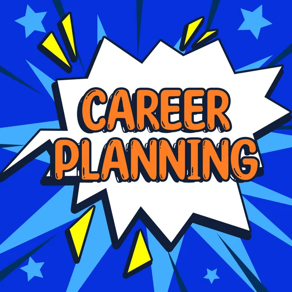 Text Sign Showing Career Planning Concept Meaning List Goals Actions —  Fotos de Stock