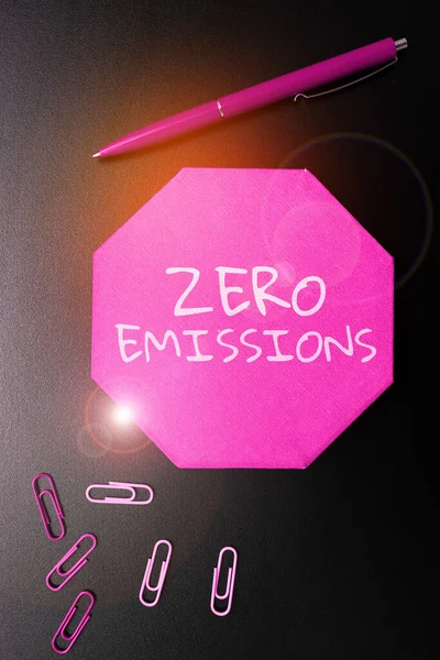 Exibição Conceitual Zero Emissões Foto Conceitual Não Emite Resíduos Que — Fotografia de Stock