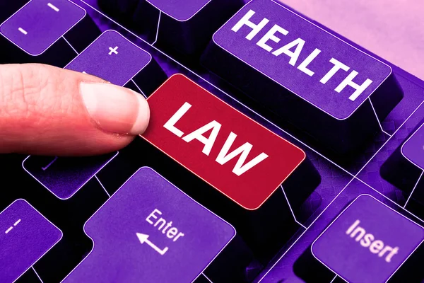 Inspiration Showing Sign Health Law Internet Concept Law Provide Legal — Stok fotoğraf