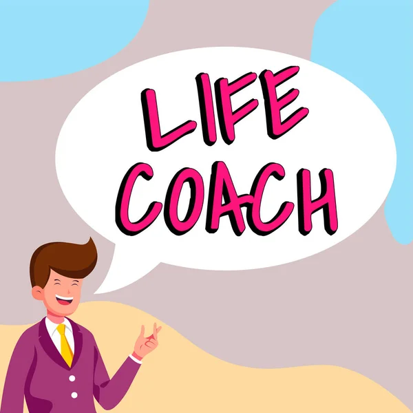 Szöveg Megjelenítése Life Coach Business Showcase Egy Személy Aki Tanácsot — Stock Fotó