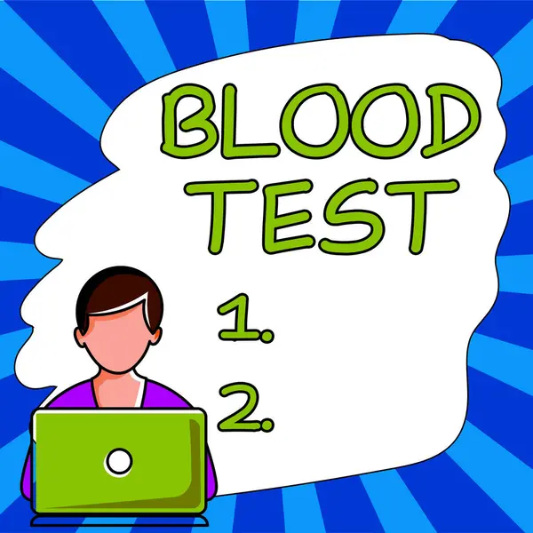 Sign Displaying Blood Test Business Approach Extracted Blood Sample Organism — 스톡 사진