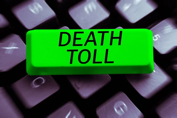 Conceptual Caption Death Toll Word Number Deaths Resulting Particular Incident — Stock Photo, Image