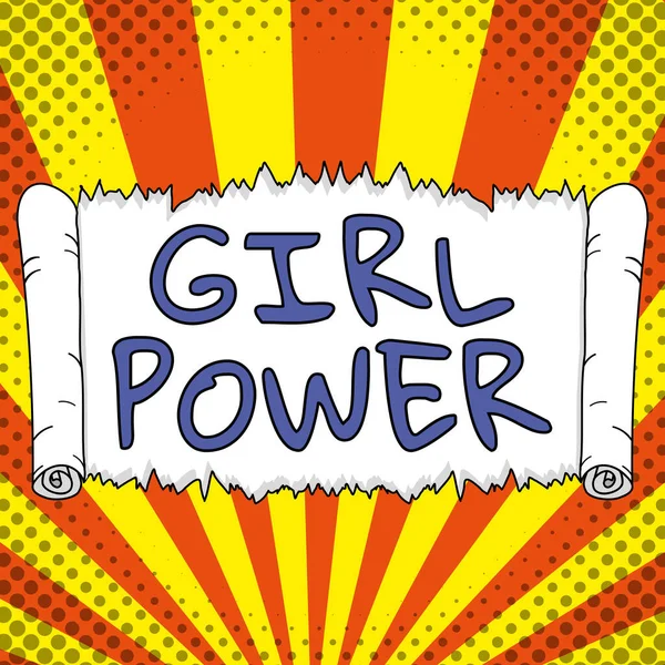 Sign Displaying Girl Power Conceptual Photo Assertiveness Self Confidence Shown — Stockfoto