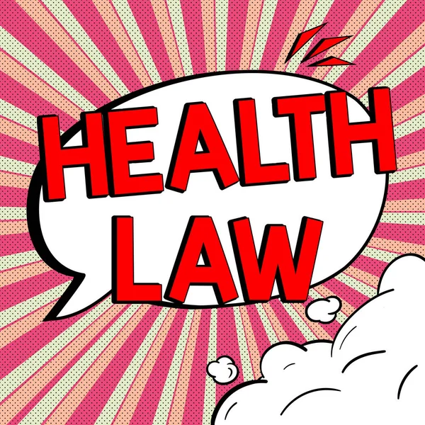 Inspiration showing sign Health Law, Word Written on law to provide legal guidelines for the provision of healthcare