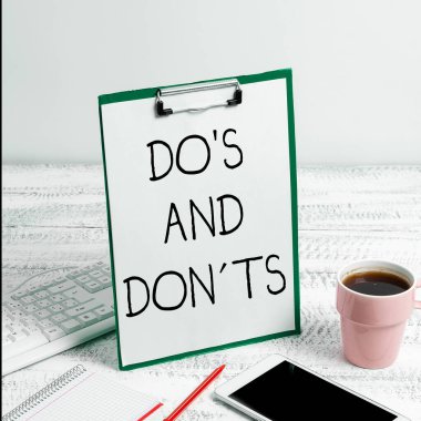 Inspiration showing sign Dos And Don Ts, Word Written on Confusion in ones mind about something