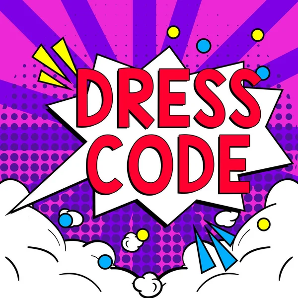 Text Showing Inspiration Dress Code Word Written Accepted Way Dressing — Photo