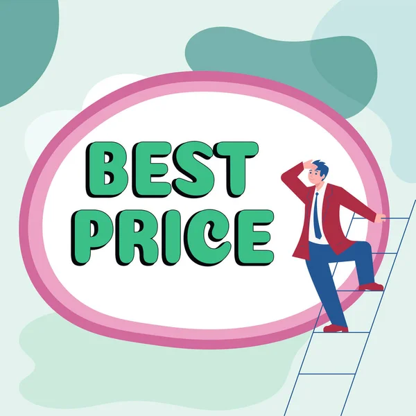 Sign Displaying Best Price Word Buyer Seller Can Obtain Something — Stockfoto