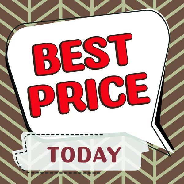 Sinal Texto Mostrando Melhor Preço Conceito Que Significa Comprador Vendedor — Fotografia de Stock