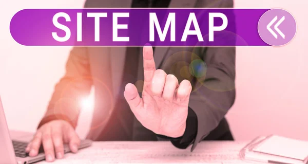 Text caption presenting Site Map, Business approach designed to help both users and search engines navigate the site