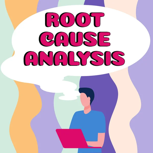 Text Caption Presenting Root Cause Analysis Word Method Problem Solving — стоковое фото