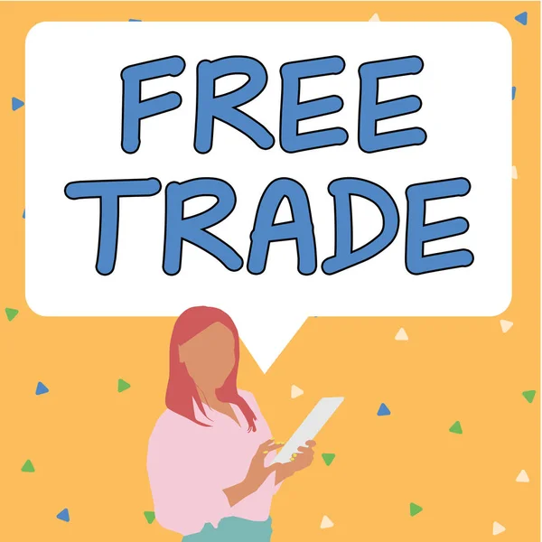 Текстовий Знак Показує Вільну Торгівлю Бізнес Ідею Можливість Купувати Продавати — стокове фото
