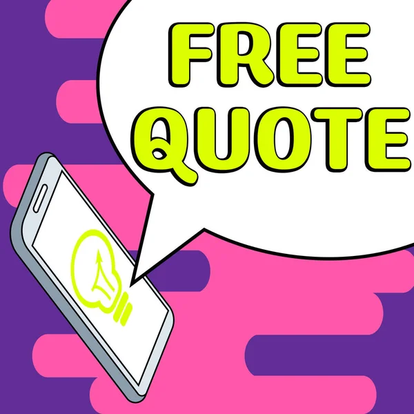 Sign Displaying Free Quote Business Overview Brief Phrase Usualy Has — ストック写真