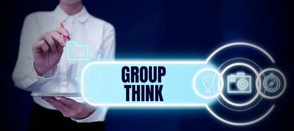 Sign Displaying Group Think Conceptual Photo Gather Either Formally Informally — Foto Stock