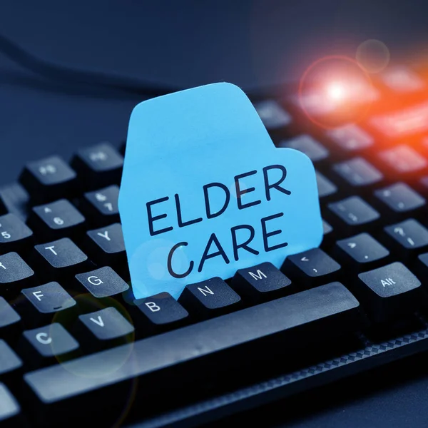Text sign showing Elder Care, Concept meaning the care of older people who need help with medical problems
