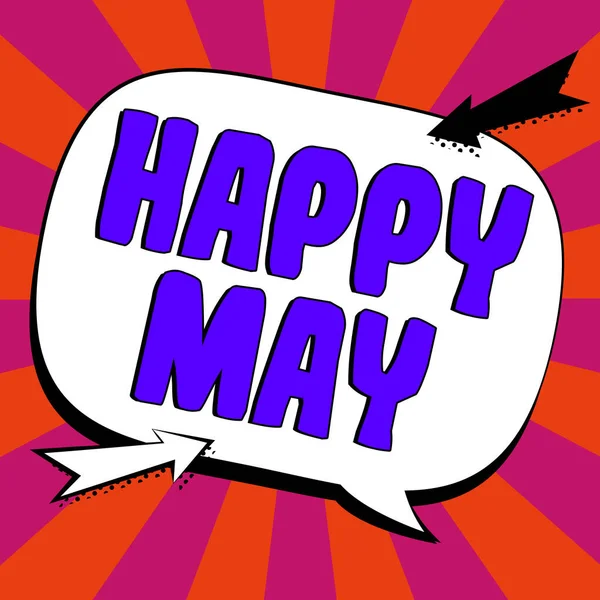 Inspiration Showing Sign Happy May Concept Meaning Happy New Month — Stockfoto