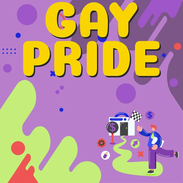 Affichage Conceptuel Gay Pride Business Showcase Dignité Individu Qui Appartient — Photo
