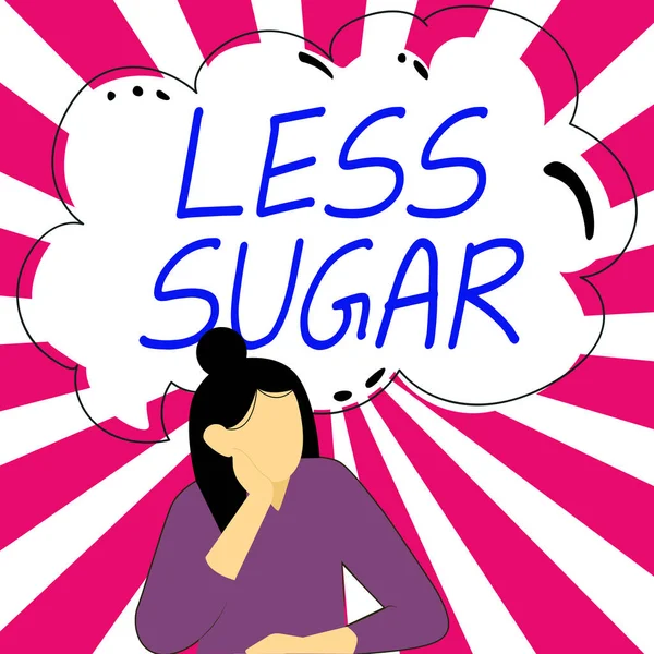 Conceptual Display Less Sugar Business Approach Lower Volume Sweetness Any — Stockfoto