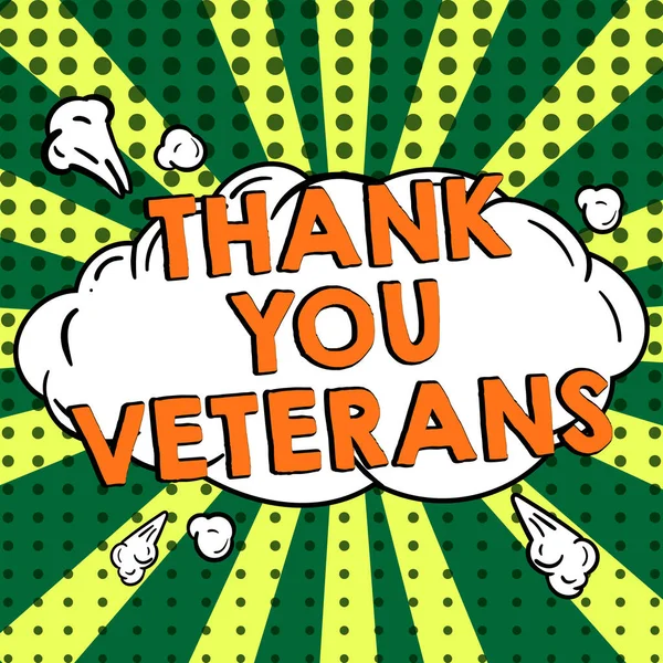 Writing Displaying Text Thank You Veterans Business Approach Expression Gratitude — Stock Photo, Image