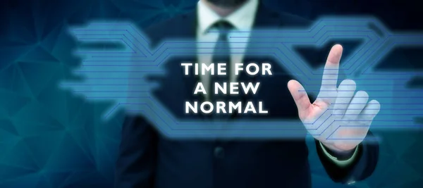 Text Caption Presenting Time New Normal Business Approach Make Big — 스톡 사진