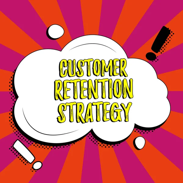 Conceptual caption Customer Retention Strategy, Concept meaning activities companies take to reduce user defections