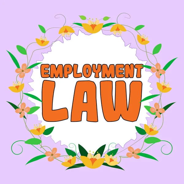 Hand writing sign Employment Law, Business overview deals with legal rights and duties of employers and employees
