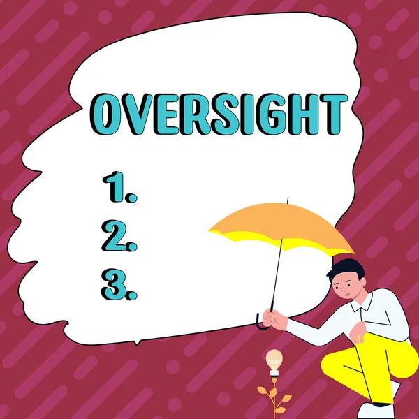 Conceptual Display Oversight Business Concept Watch Organize Job Make Certain — Stock Photo, Image