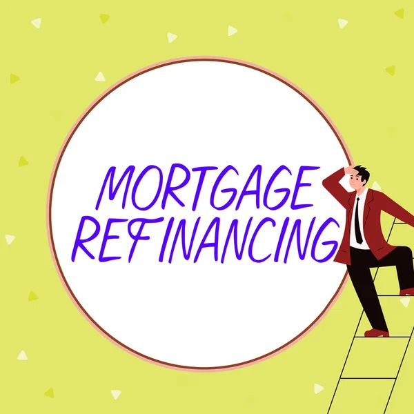 Conceptual Display Mortgage Refinancing Business Approach Process Replacement Existing Debt — 스톡 사진