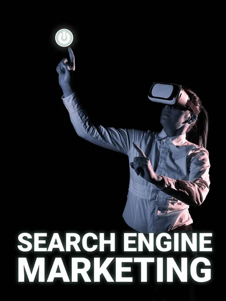 Conceptual Caption Search Engine Marketing Internet Concept Promote Website Visibility — Stockfoto
