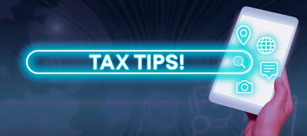 Handschrift Tekst Tax Tips Business Showcase Help Ideeën Voor Belastingen — Stockfoto