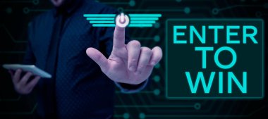 Handwriting text Enter To Win, Business concept exchanging something value for prize or chance of winning