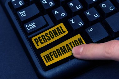 Text showing inspiration Personal Information, Business overview recorded information about an identifiable individual