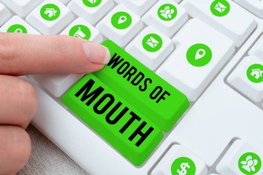 Conceptual caption Words Of Mouth, Business showcase simple statement can help heal hurt or harm someone