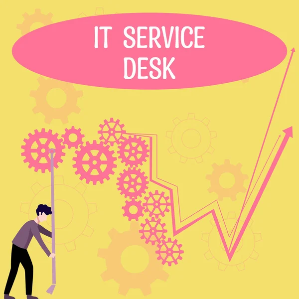 Εννοιολογική Απεικόνιση Service Desk Επιχειρηματική Προσέγγιση Τεχνολογική Υποστήριξη Online Κέντρο — Φωτογραφία Αρχείου