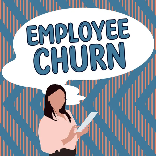 Affiche Employé Churn Internet Taux Changement Concept Des Travaux Existants — Photo
