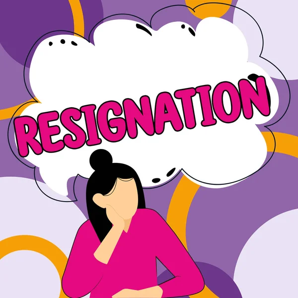 Text Sign Showing Resignation Business Approach Act Giving Working Ceasing — Foto de Stock
