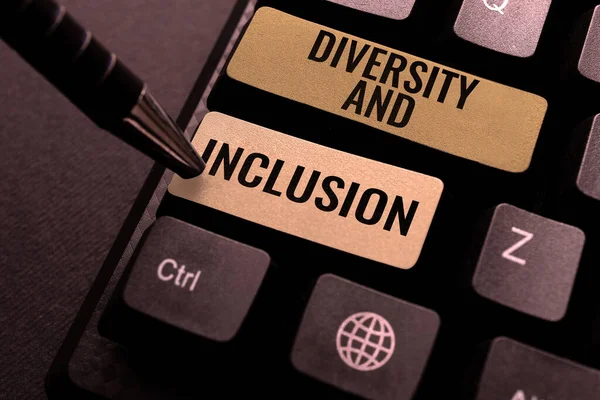 Sign Displaying Diversity Inclusion Word Range Human Difference Includes Race — 스톡 사진