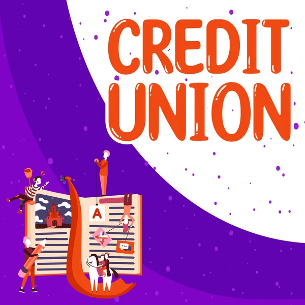 Titulek Představující Credit Union Business Showcase Družstevní Sdružení Které Poskytuje — Stock fotografie