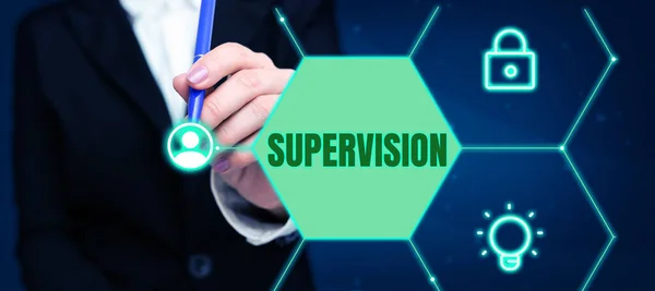 Inspiration Showing Sign Supervision Business Showcase Monitoring Και Συντονισμός — Φωτογραφία Αρχείου