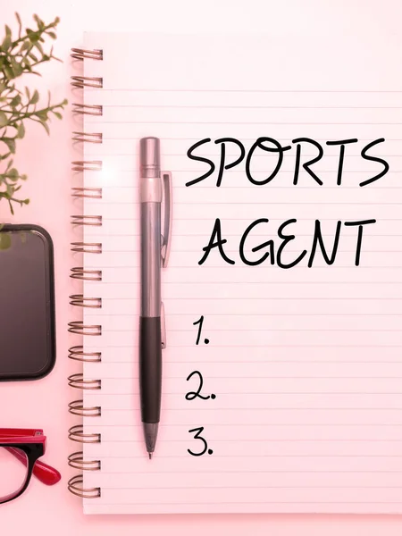 Writing Displaying Text Sports Agent Internet Concept Person Manages Recruitment — Stock Photo, Image