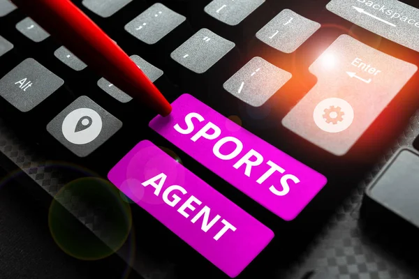 Text showing inspiration Sports Agent, Concept meaning person manages recruitment to hire best sport players for a team