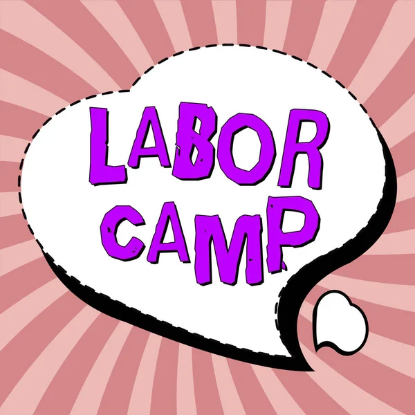 Handschrift Text Labor Camp Konzeptfoto Einer Strafkolonie Der Zwangsarbeit Verrichtet — Stockfoto