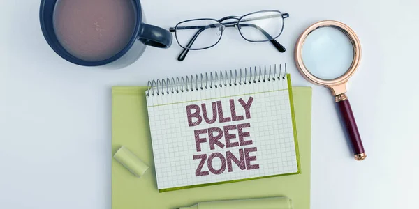 Szöveges Tábla Mutatja Bully Free Zone Internet Concept Légy Tisztelettudó — Stock Fotó