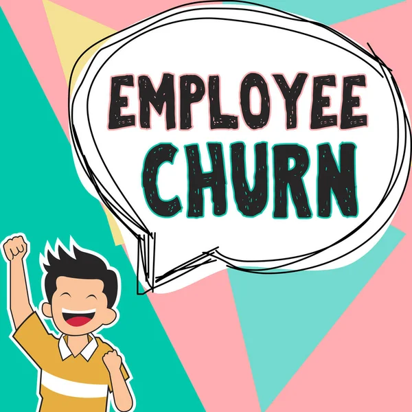 Σύμβολο Κειμένου Που Δείχνει Εργαζόμενος Churn Business Ποσοστό Βιτρίνα Της — Φωτογραφία Αρχείου