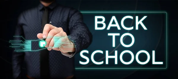 Text sign showing Back To School, Word Written on New Teachers Friends Books Uniforms Promotion Tuition Fee