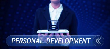 Conceptual caption Personal Development, Word for process of improving oneself through activities