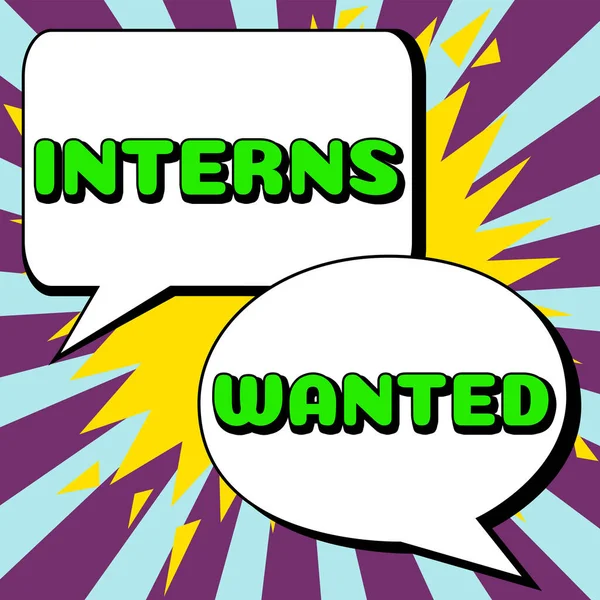 Conceptual Display Interns Wanted Internet Concept Looking Job Trainee Part — 图库照片
